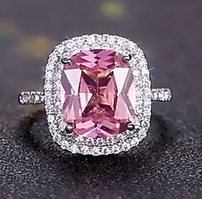 Luxurious Pink Radiant Cut Ring