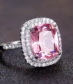 Luxurious Pink Radiant Cut Ring